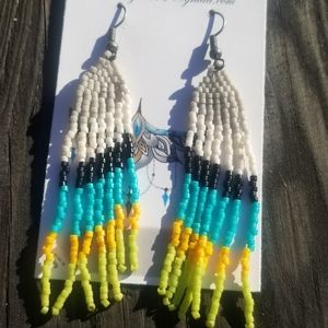 Beaded fringe earrings